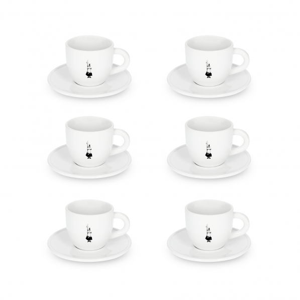 BIALETTI Cappuccino 240 ml 6 szt. - filiżanki do cappuccino porcelanowe ze spodkami