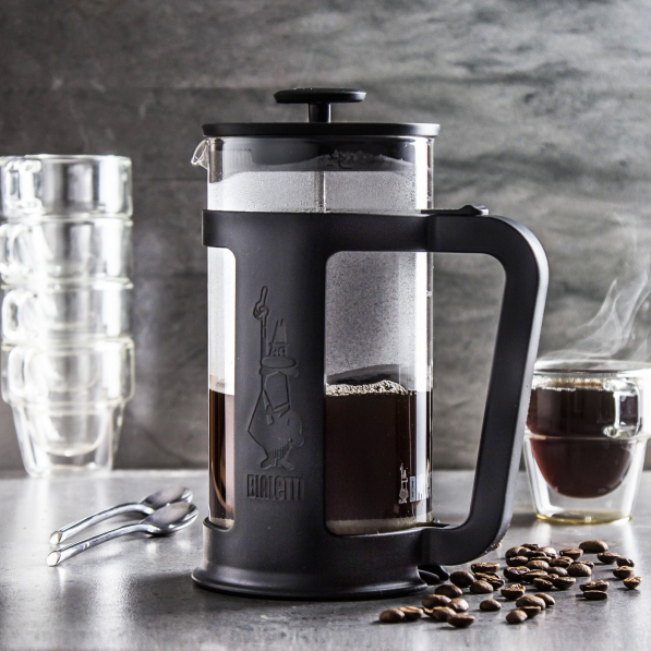 BIALETTI Coffee Press Smart 1 l czarny - french press / zaparzacz do kawy tłokowy szklany
