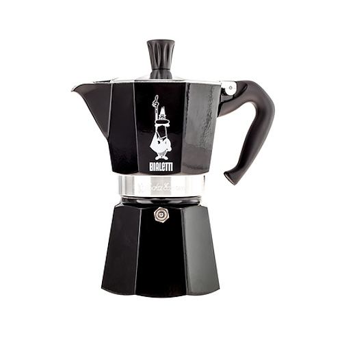 BIALETTI Moka Express na 6 filiżanek espresso (6 tz) czarna - kawiarka aluminiowa ciśnieniowa 