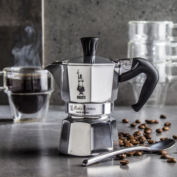 BIALETTI Moka Express na 1 filiżankę espresso (1 tz) - włoska kawiarka aluminiowa ciśnieniowa