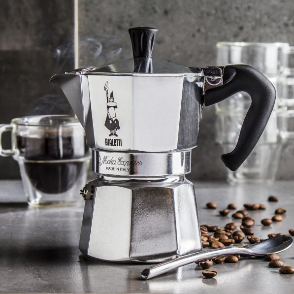 BIALETTI Moka Express na 3 filiżanki espresso (3 tz) - włoska kawiarka aluminiowa ciśnieniowa