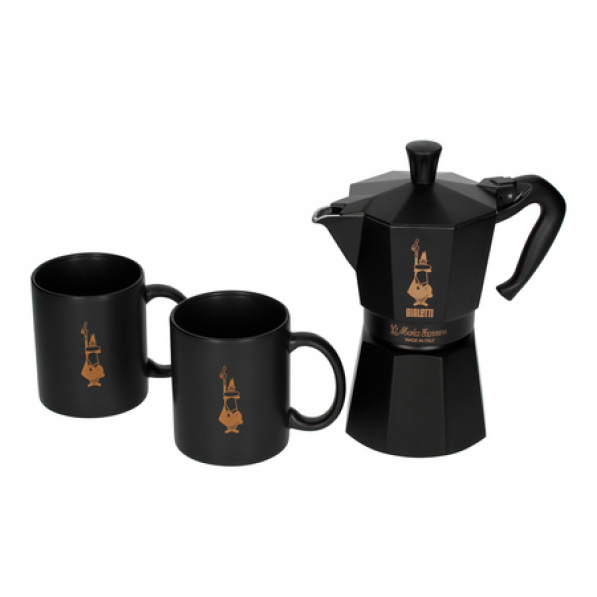 BIALETTI Moka Express na 6 filiżanek espresso (6 tz) - kawiarka aluminiowa ciśnieniowa z kubkami