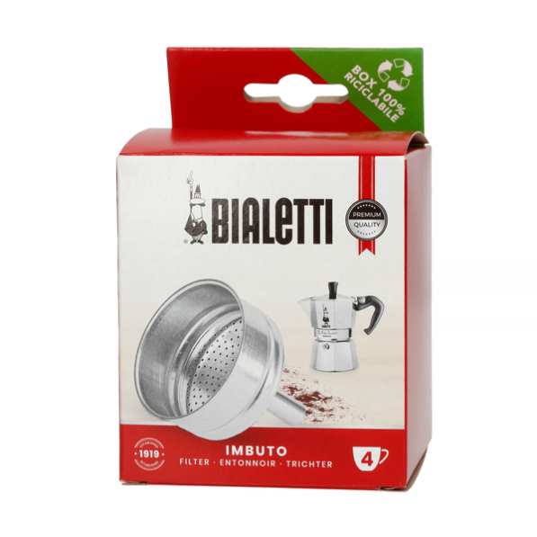 BIALETTI na 4 filiżanki espresso - lejek do kawiarki aluminiowy