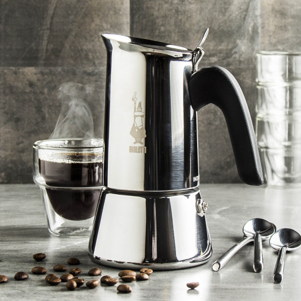 BIALETTI New Venus na 4 filiżanki espresso (4 tz) - kawiarka ze stali nierdzewnej ciśnieniowa