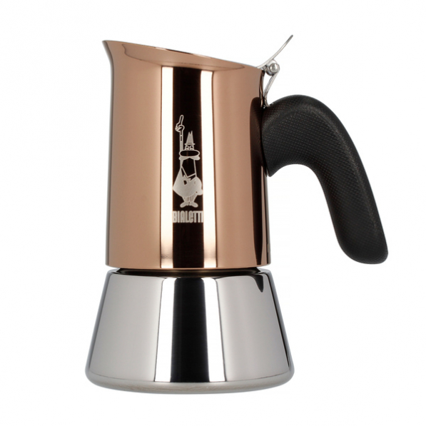 BIALETTI New Venus na 2 filiżanki espresso (2 tz) miedziana - kawiarka ze stali nierdzewnej ciśnieniowa