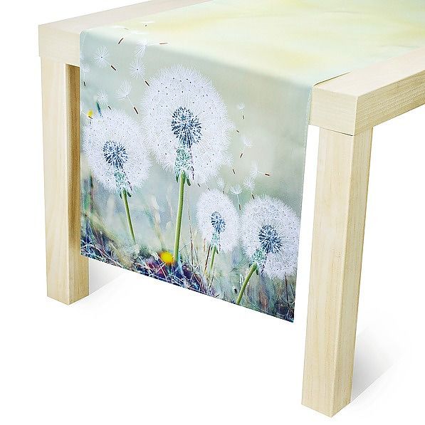 Bieżnik na stół plamoodporny poliestrowy JEDEKA MILANO DANDELION ZIELONY 50 x 100 cm