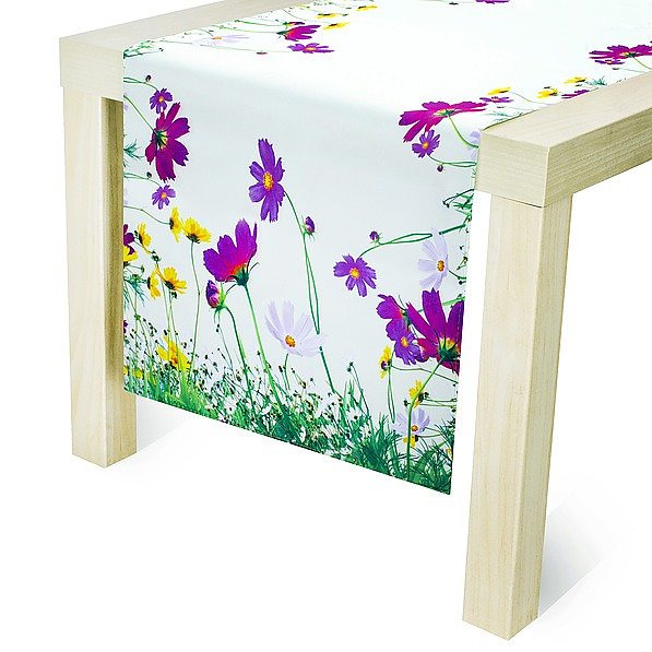 Bieżnik na stół plamoodporny poliestrowy JEDEKA MILANO FLOWERS ECRU 50 x 100 cm