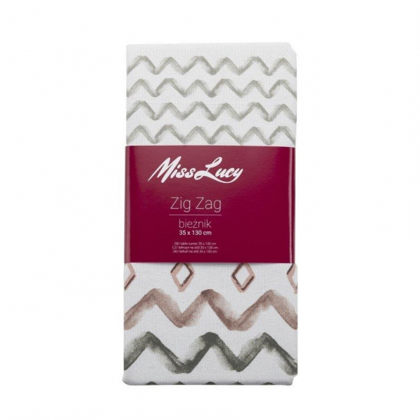 Bieżnik na stół poliestrowy MISS LUCY ZIG ZAG 35 x 130 cm