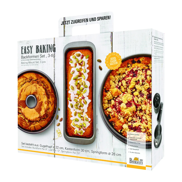 BIRKMANN Easy Baking – zestaw form do pieczenia ze stali węglowej