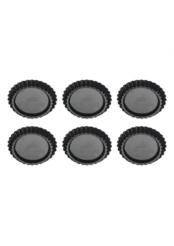 BIRKMANN Easy Baking 6 szt. czarne - foremki do tartaletek / mini-tart stalowe