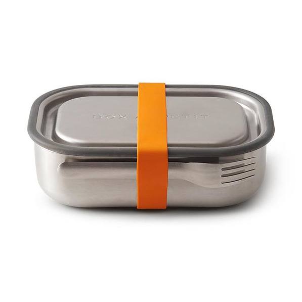 BLACK BLUM Box Appetit 3w1 steel pomarańczowy - lunch box stalowy dwukomorowy z widelcem 