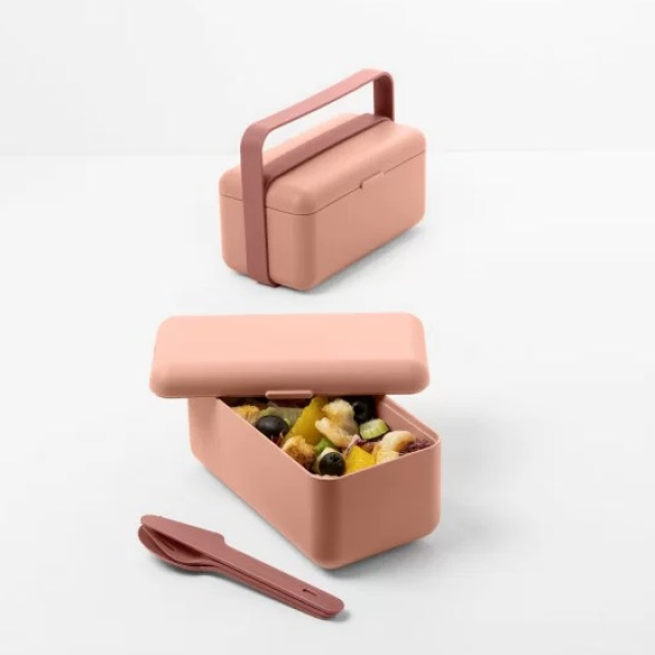 BLIM+ Create Bauletto - lunch box / śniadaniówka ze sztućcami trzykomorowa