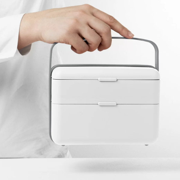 BLIM+ Create Bauletto - lunch box / śniadaniówka ze sztućcami trzykomorowa