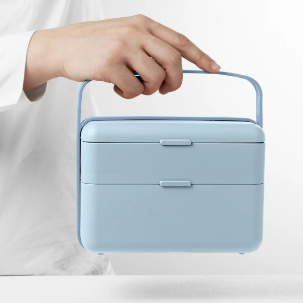 BLIM+ Create Bauletto - lunch box / śniadaniówka ze sztućcami trzykomorowa