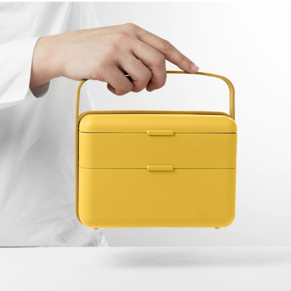 BLIM+ Create Bauletto - lunch box / śniadaniówka ze sztućcami trzykomorowa