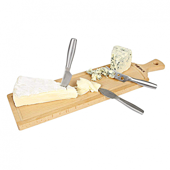 BOSKA Amigo 44 x 11 cm - deska do serwowania serów i przekąsek drewniana z nożami 