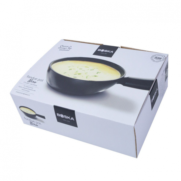 BOSKA Nero 1,3 l czarny - garnek do fondue serowego ceramiczny