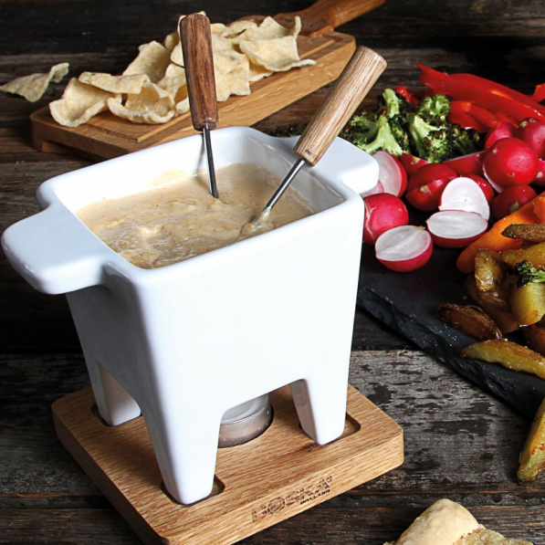 BOSKA Tapas Fondue biały - zestaw do fondue ceramiczny