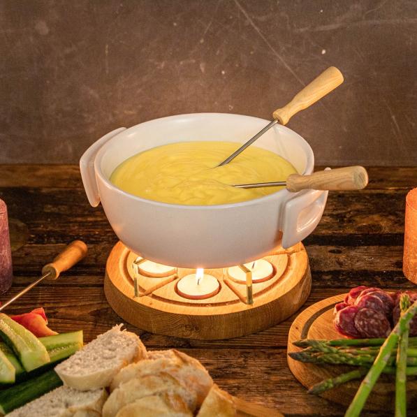 BOSKA Twinkle 1 l biały - zestaw do fondue ceramiczny