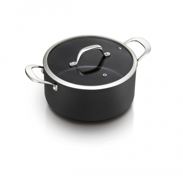 BRABANTIA Balance 2,8 l czarny - garnek aluminiowy z pokrywką