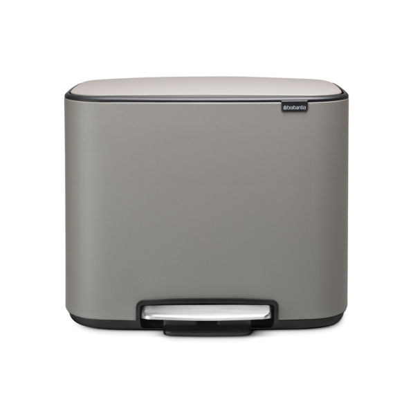 BRABANTIA Bo 3 x 11 l - kosz do segregacji śmieci ze stali nierdzewnej trzykomorowy z pedałem