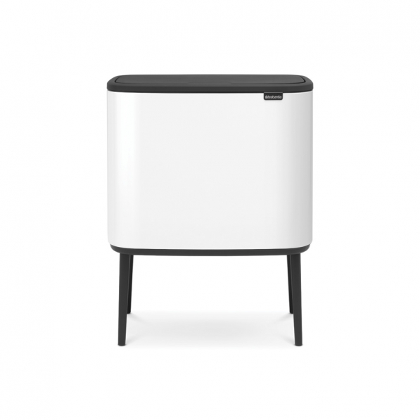 BRABANTIA Bo Touch Bin biały 33 l (313523) - kosz na śmieci ze stali nierdzewnej trzykomorowy