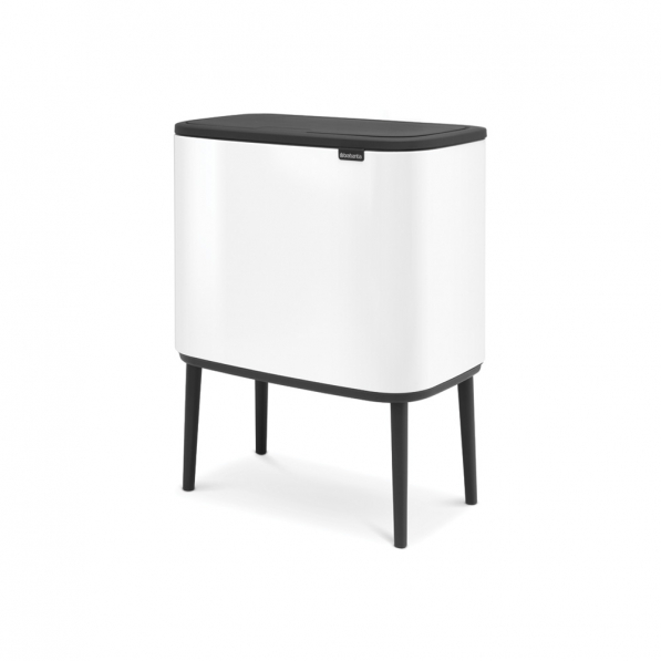 BRABANTIA Bo Touch Bin biały 33 l (313523) - kosz na śmieci ze stali nierdzewnej trzykomorowy