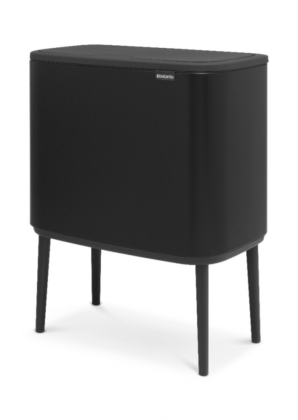 BRABANTIA Bo Touch Bin czarny 34 l (316203) - kosz na śmieci ze stali nierdzewnej dwukomorowy