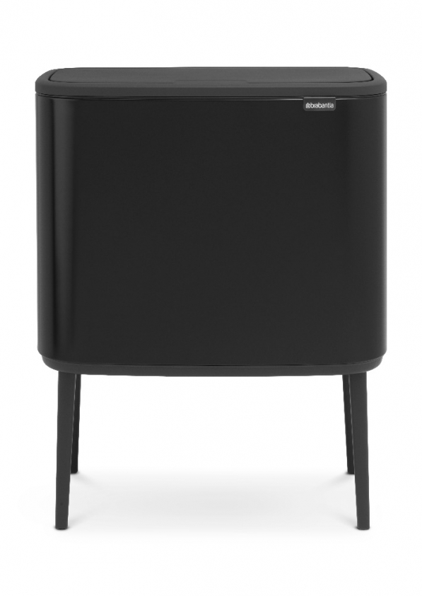 BRABANTIA Bo Touch Bin czarny 34 l (316203) - kosz na śmieci ze stali nierdzewnej dwukomorowy