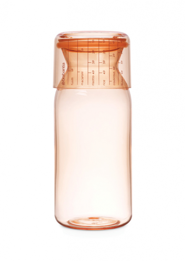 BRABANTIA Bottle 1,3 l pomarańczowy - pojemnik na żywność z miarką plastikowy
