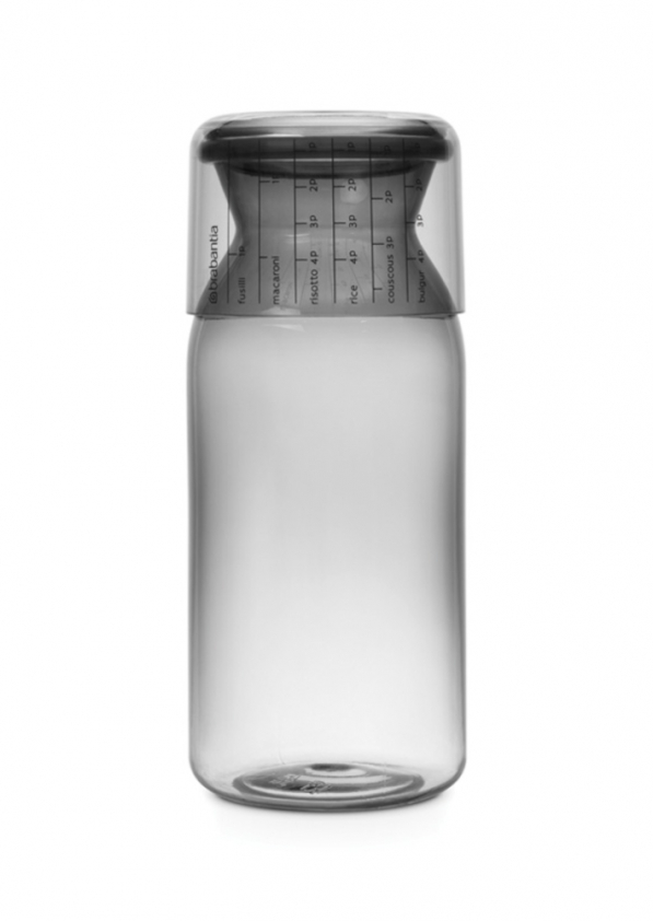 BRABANTIA Bottle 1,3 l szary - pojemnik na produkty sypkie plastikowy z miarką 