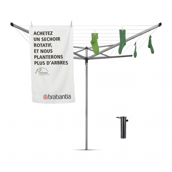 BRABANTIA Essential 50 mb szara - suszarka na pranie ogrodowa ze stali nierdzewnej