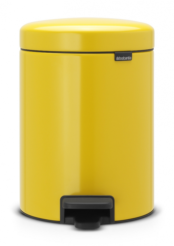 BRABANTIA Newicon żółty 5 l (112522) - kosz na śmieci do łazienki z pedałem ze stali nierdzewnej