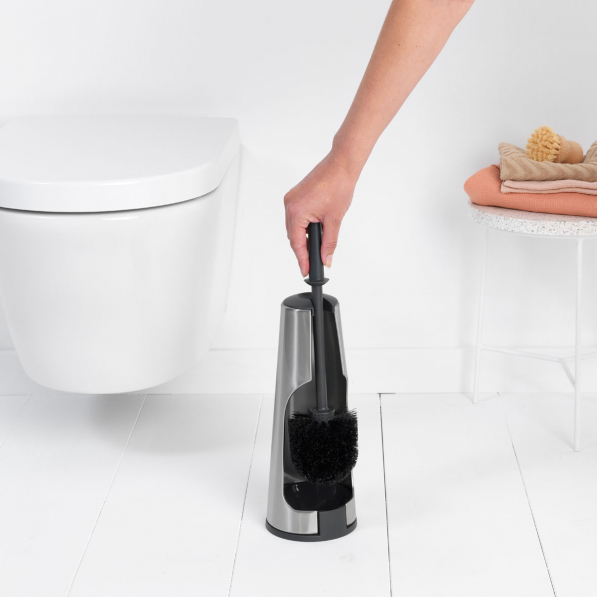 BRABANTIA ReNew - szczotka do wc z pojemnikiem ze stali nierdzewnej