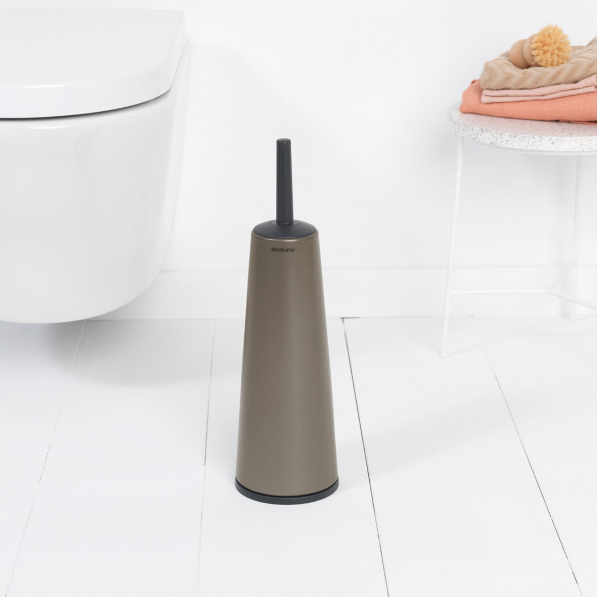 BRABANTIA ReNew platynowa - szczotka do wc z pojemnikiem plastikowym