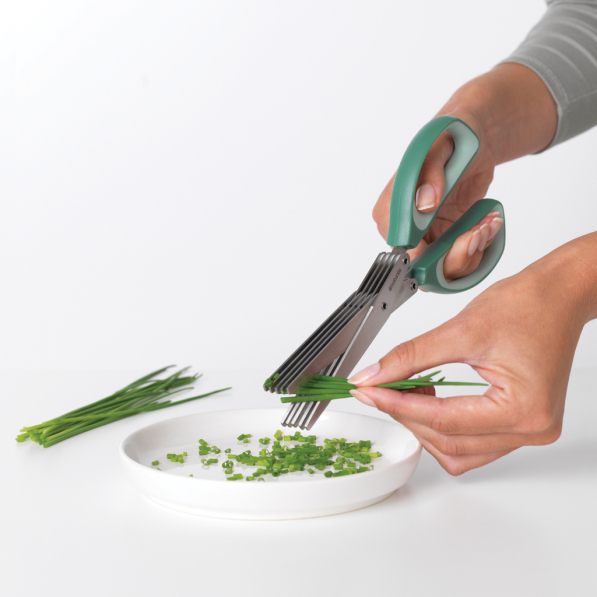 BRABANTIA Tasty Herb zielone - nożyczki kuchenne do ziół i sałaty ze stali nierdzewnej