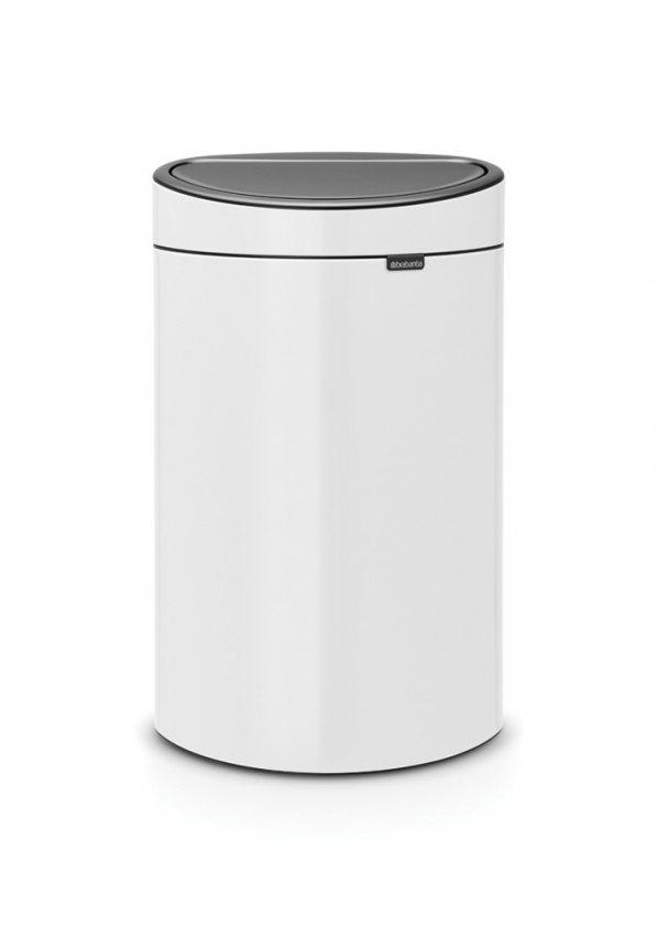 BRABANTIA Touch Bin 40 l biały - kosz na śmieci ze stali nierdzewnej