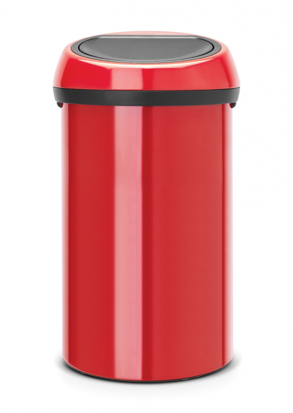 BRABANTIA Touch Bin 60 l czerwony - kosz na śmieci ze stali nierdzewnej 