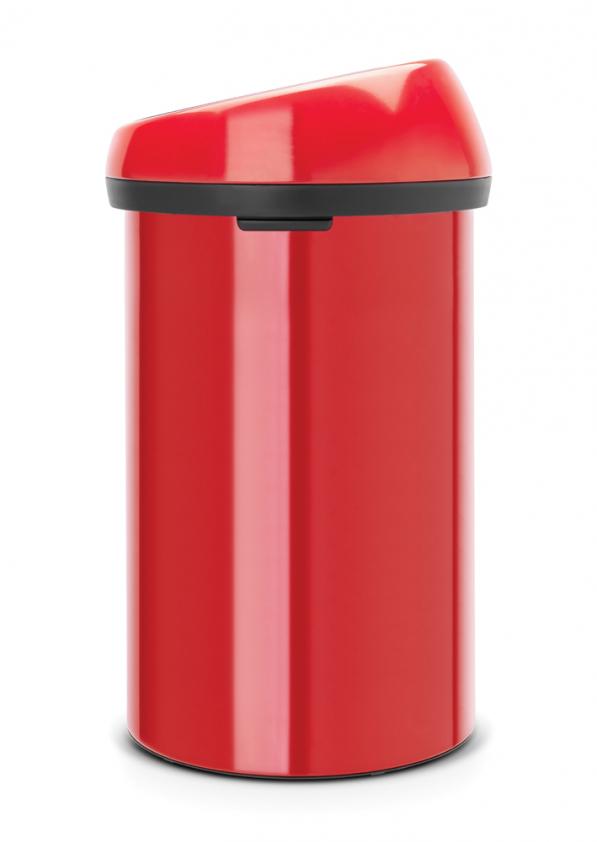 BRABANTIA Touch Bin 60 l czerwony - kosz na śmieci ze stali nierdzewnej 