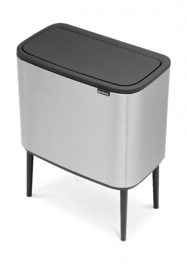 BRABANTIA Touch Bin Bo 11 + 23 l - kosz do segregacji śmieci stalowy dwukomorowy