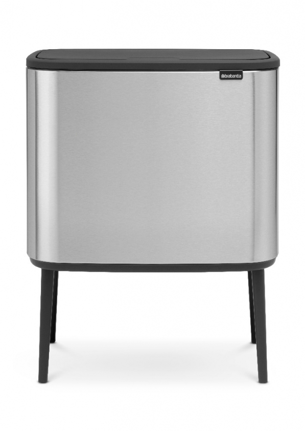 BRABANTIA Touch Bin Bo 11 + 23 l - kosz do segregacji śmieci stalowy dwukomorowy