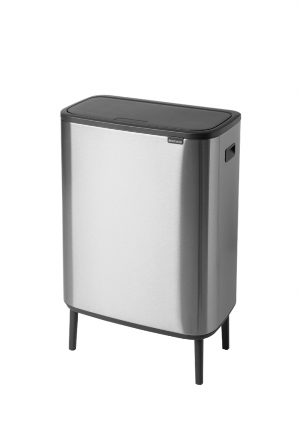 BRABANTIA Touch Bin Bo 2 x 30 l - kosz do segregacji śmieci stalowy dwukomorowy