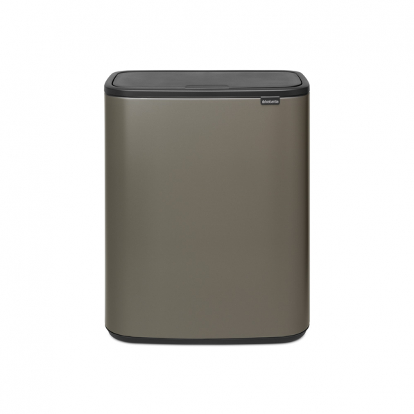 BRABANTIA Touch Bin Bo 2 x 30 l platynowy - kosz do segregacji śmieci ze stali nierdzewnej dwukomorowy