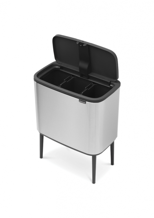 BRABANTIA Touch Bin Bo 3 x 11 l - kosz do segregacji śmieci stalowy trzykomorowy