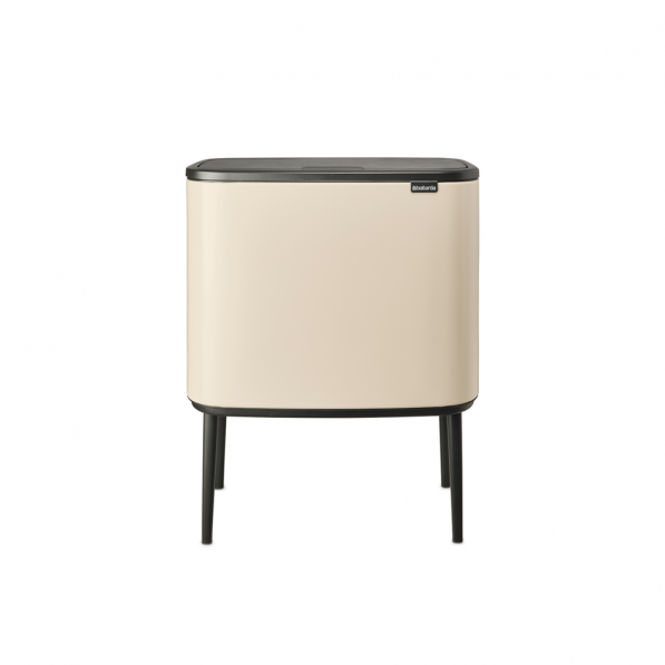 BRABANTIA Touch Bin Bo 3 x 11 l beżowy - kosz do segregacji śmieci plastikowy trzykomorowy