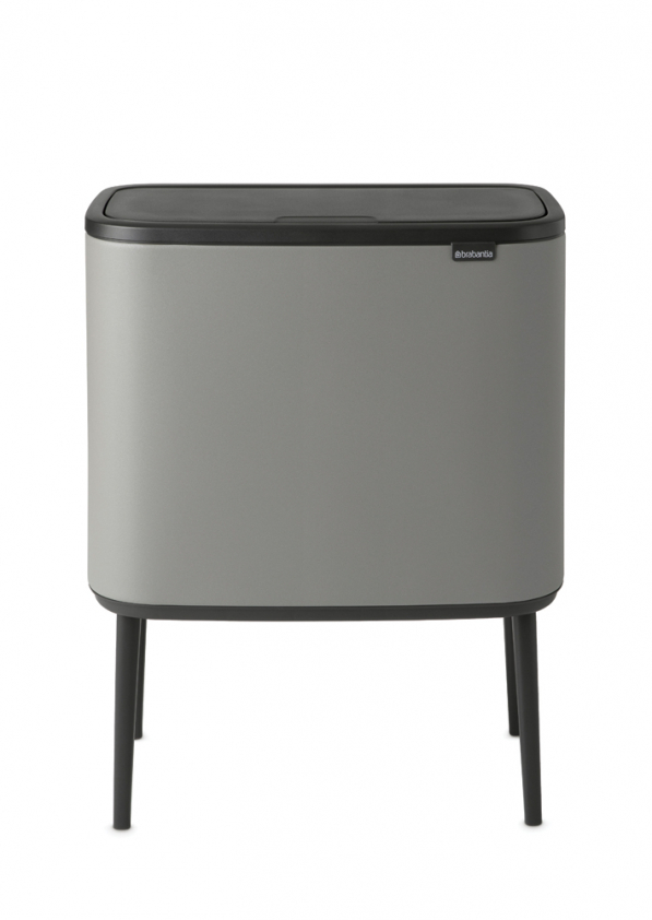 BRABANTIA Touch Bin Bo 3 x 11 l szary - kosz do segregacji śmieci stalowy trzykomorowy