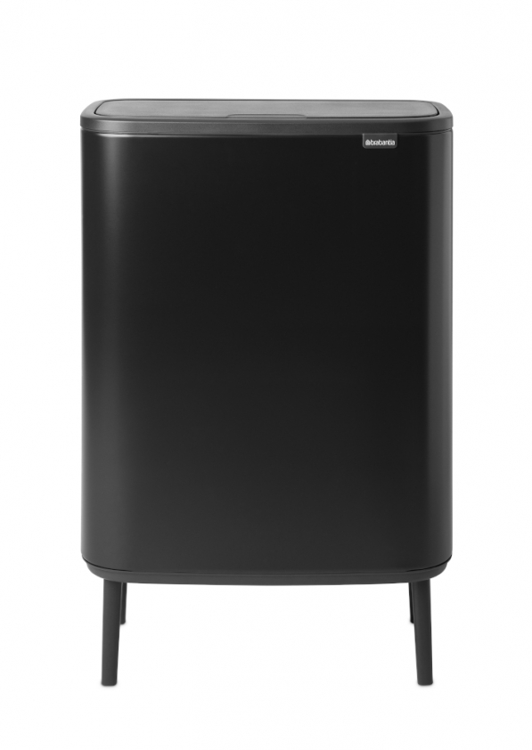 BRABANTIA Touch Bin Bo 2 x 30 l czarny - kosz do segregacji śmieci stalowy dwukomorowy