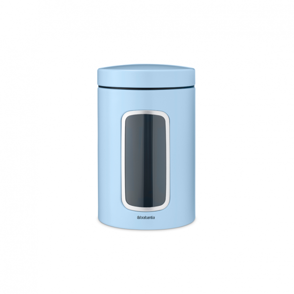 BRABANTIA Tumb 1,4 l niebieska - puszka / pojemnik na produkty sypkie z okienkiem