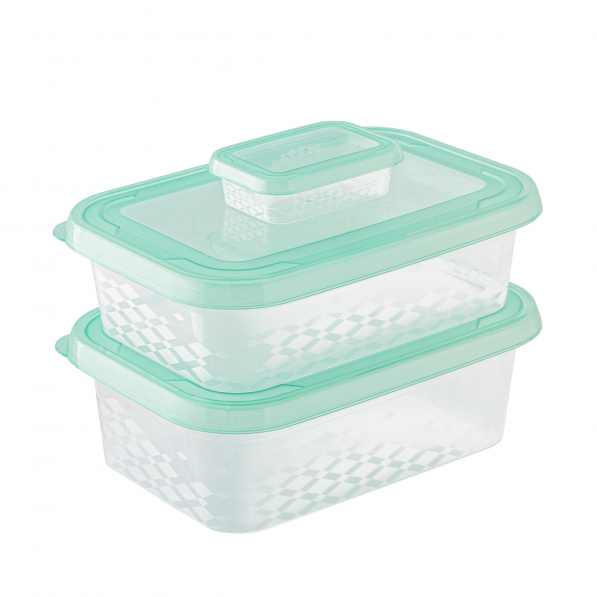 BRANQ Ori 3 szt. zielone - pojemniki na żywność plastikowe