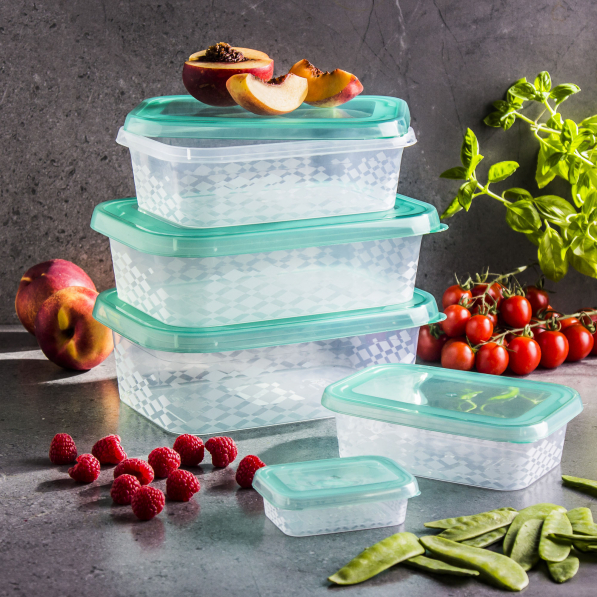 BRANQ Ori 5 szt. zielone - zestaw pojemników na żywność plastikowych